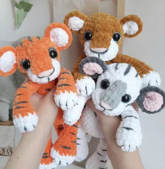 Crochet PATTERN tiger, lion, Amigurumi tutorial photo review